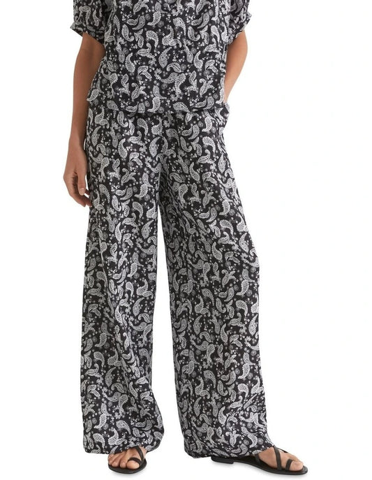 SEED Linen Paisley Wide Leg Pant | size 10