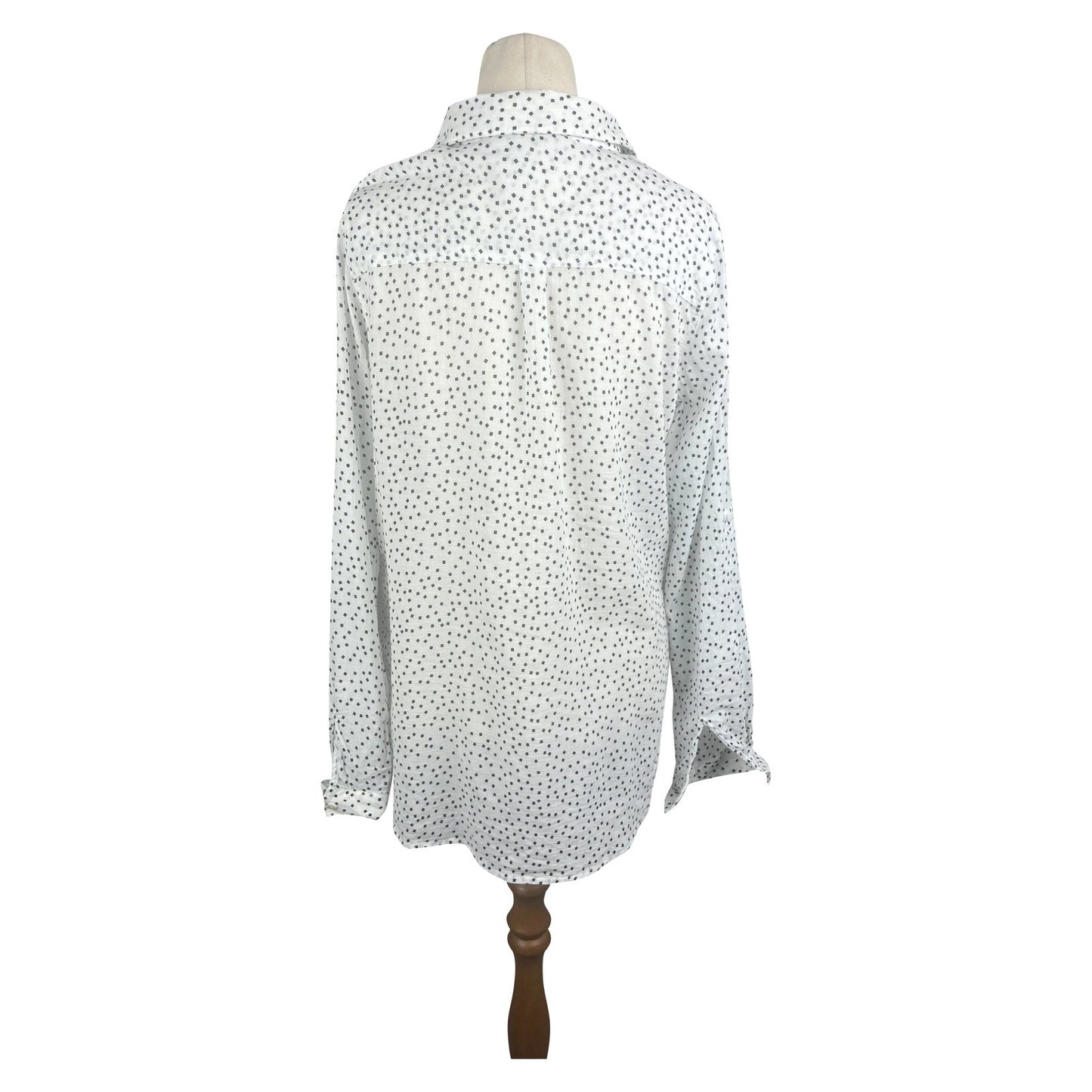 Decjuba white shirt w black squares | size 8