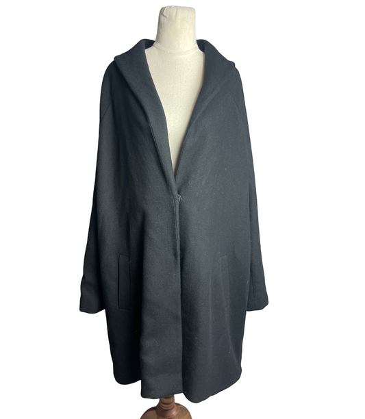 Huffer wool blend black poppy coat | size 14 - RRP $329