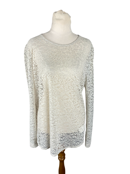 Juliette Hogan lace-look top | size 10 (made in NZ)