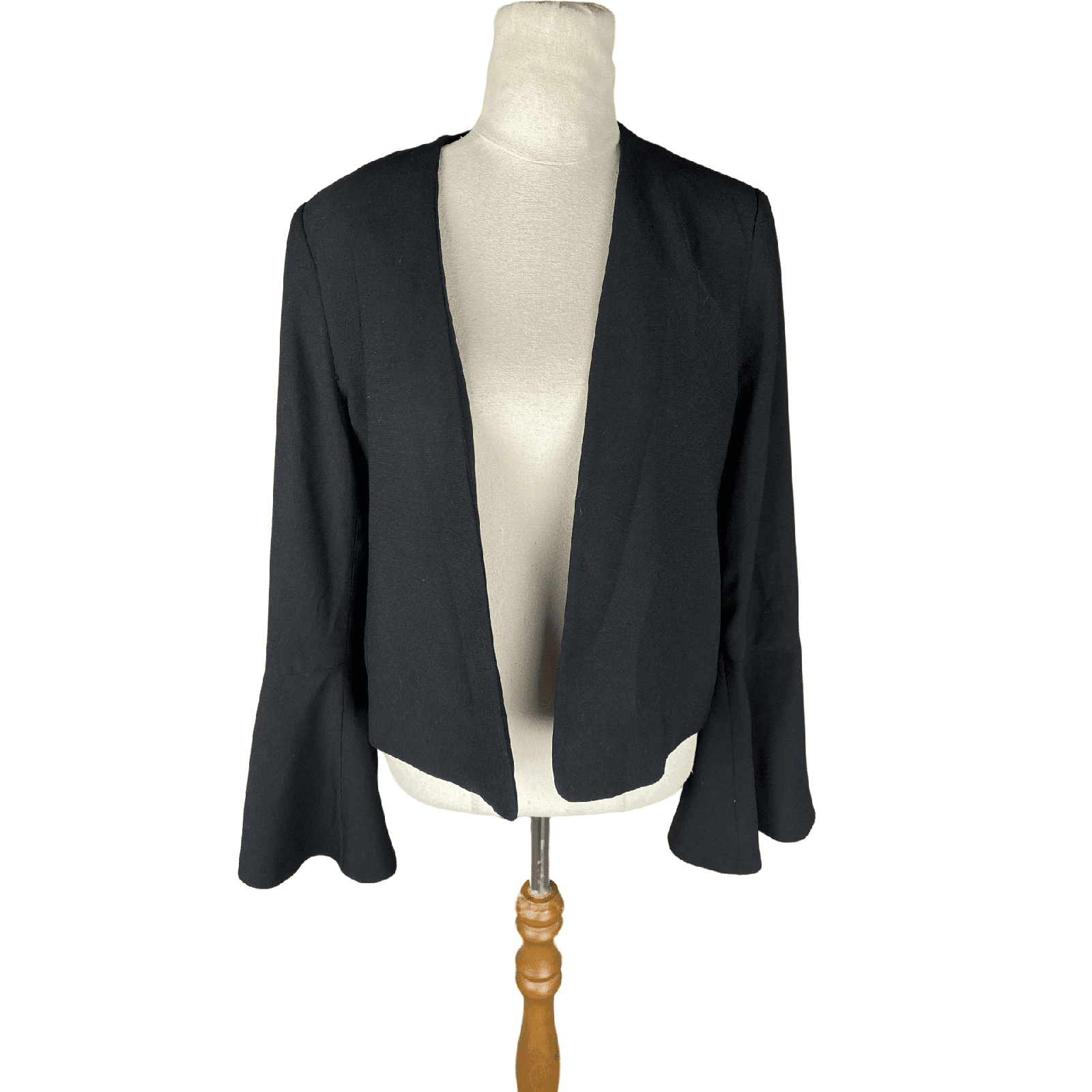 Black frill blazer deals