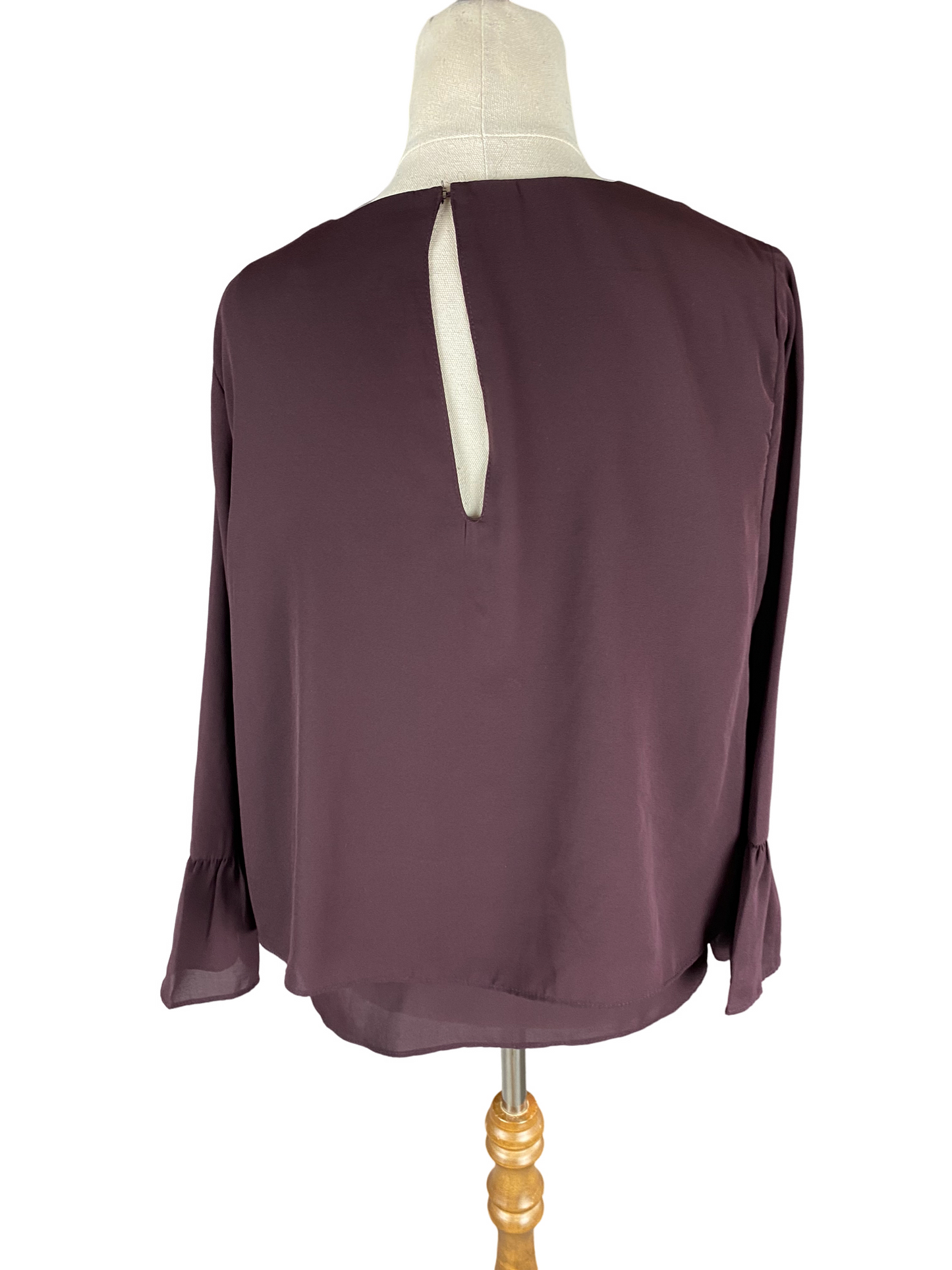 Glassons maroon top with frill sleeves | size 12