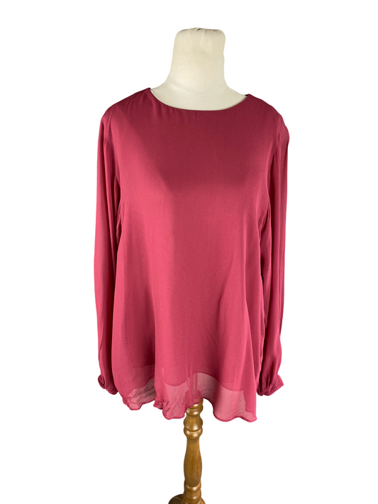 Witchery red longline long sleeve top | size 10