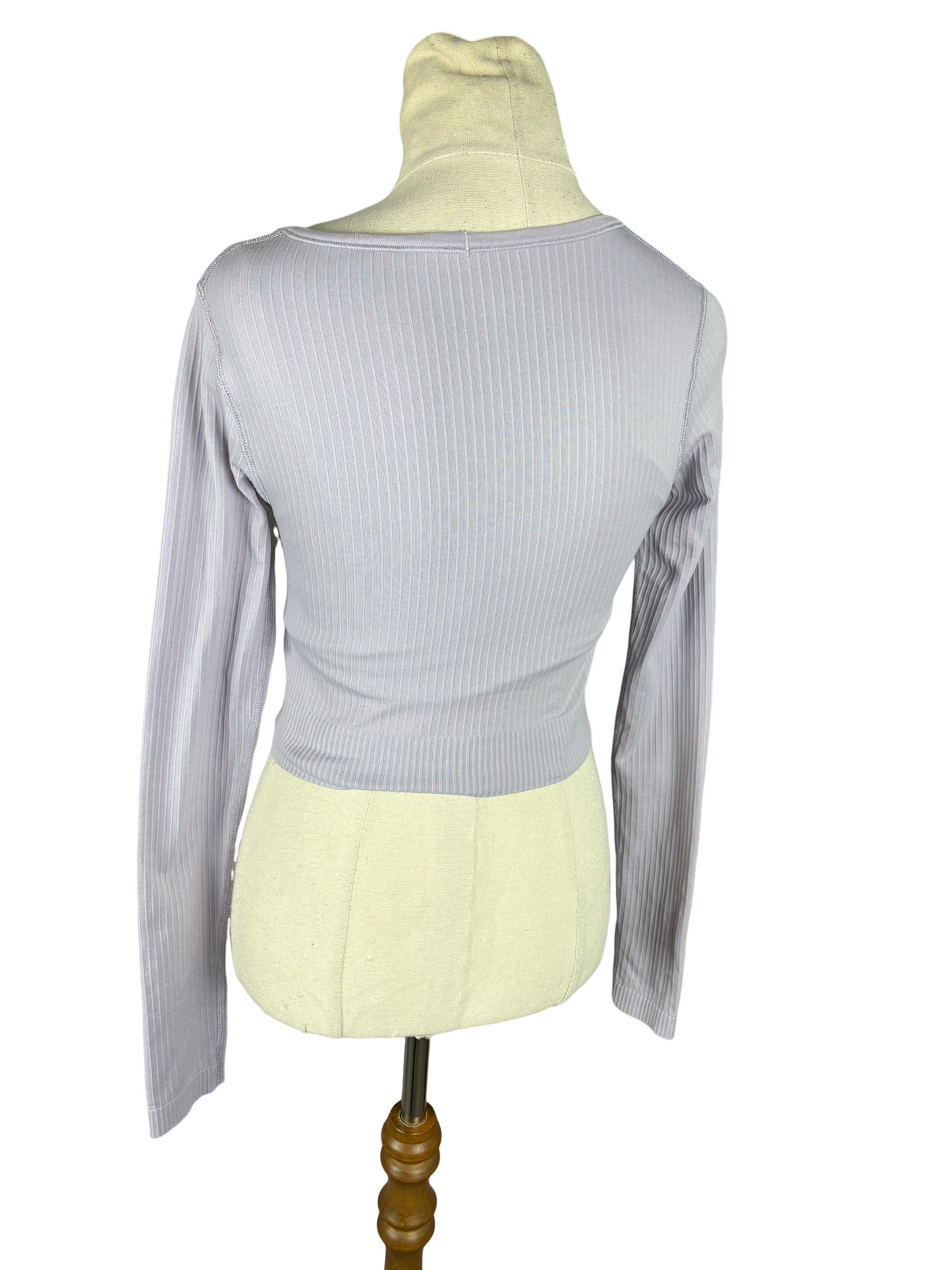 Lululemon lilac crop purple long sleeve top | size nz 8 (lulu 4)