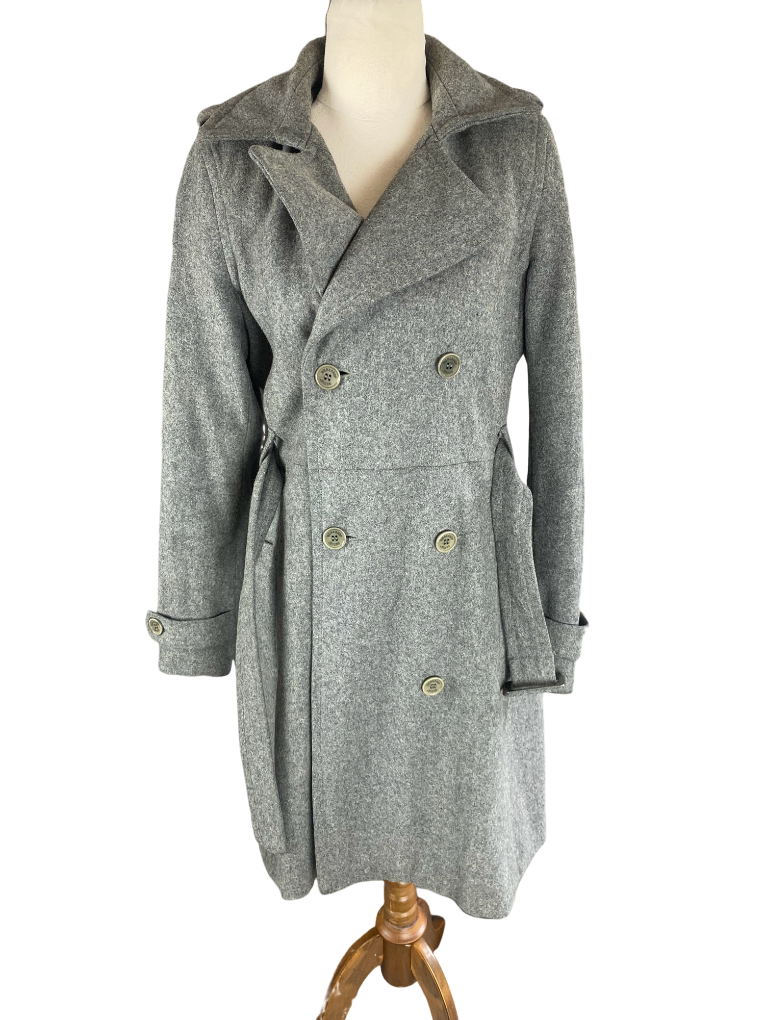 Workshop 100% wool grey coat | size 8