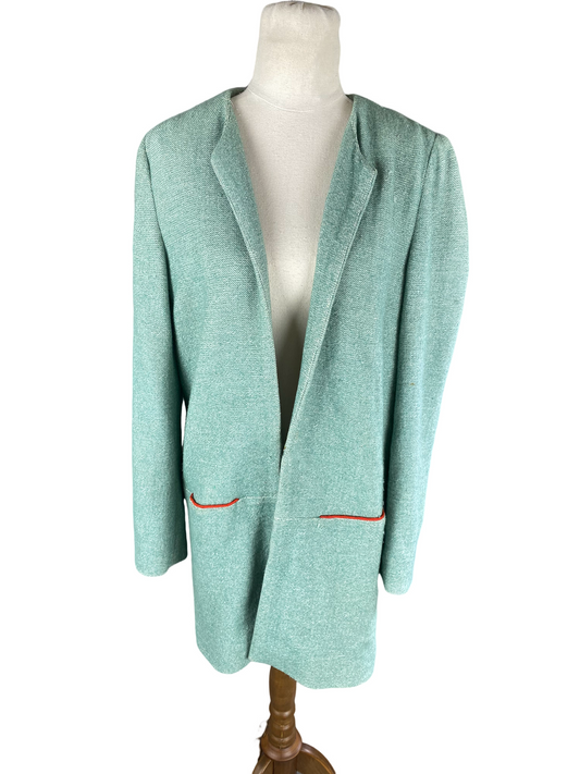 Green handmade longline jacket | size 10-12