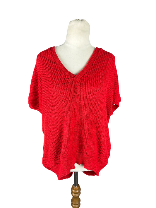 Alley-Cat vintage red sleeveless top/vest | size 12-14