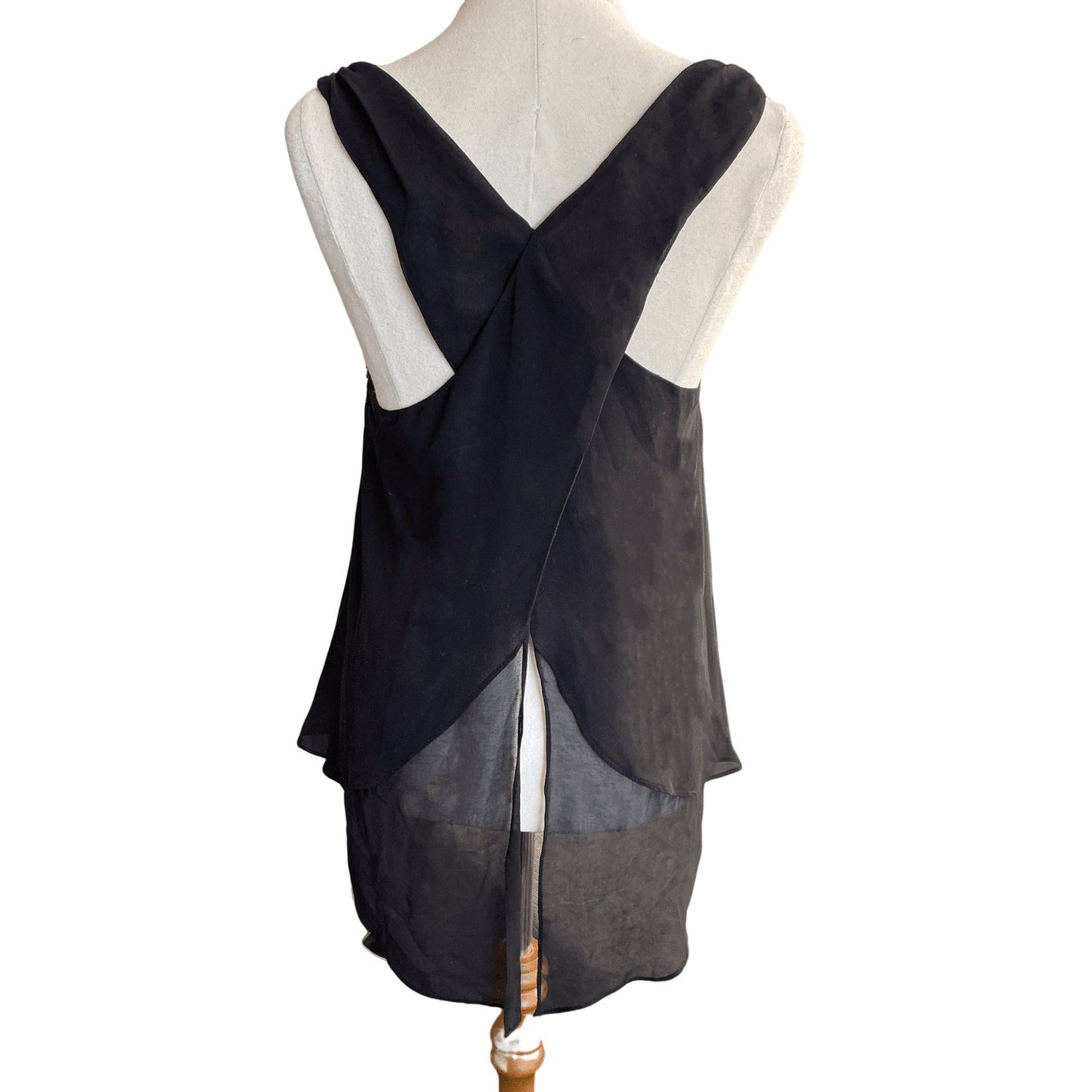 Forever New black sleeveless top with sequins | size 10