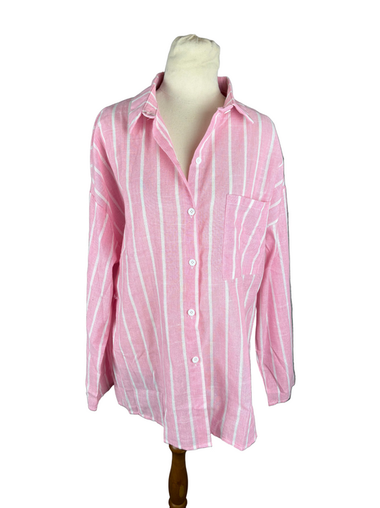 No brand pink stripe shirt | size 14