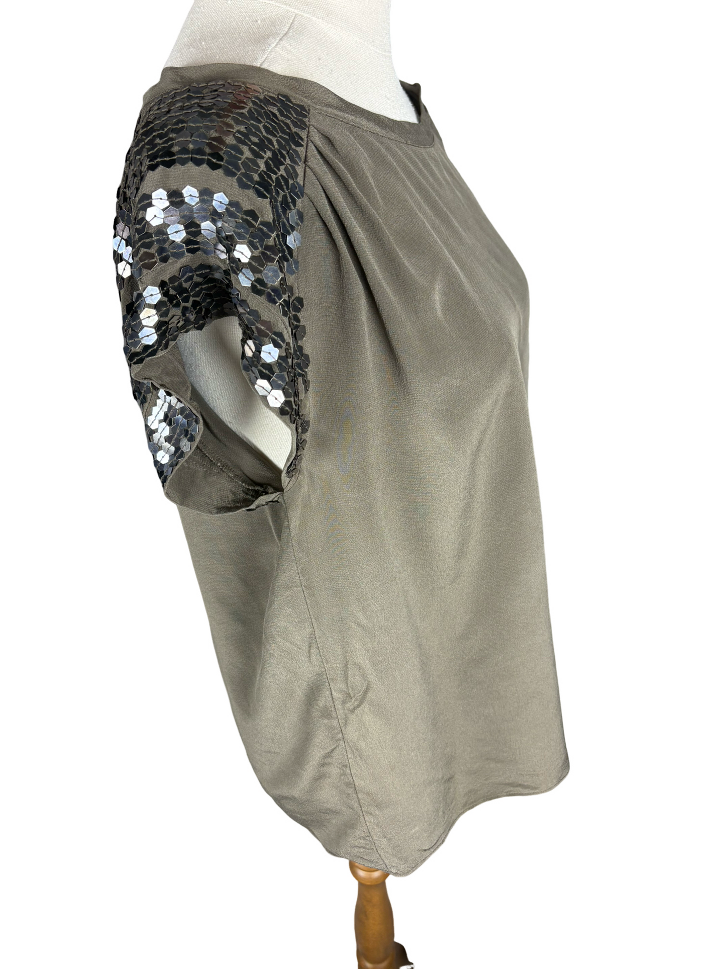 Country Road 100% silk top with sequins | size medium