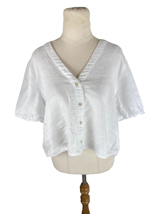 NuiNui white linen shirt | size 14