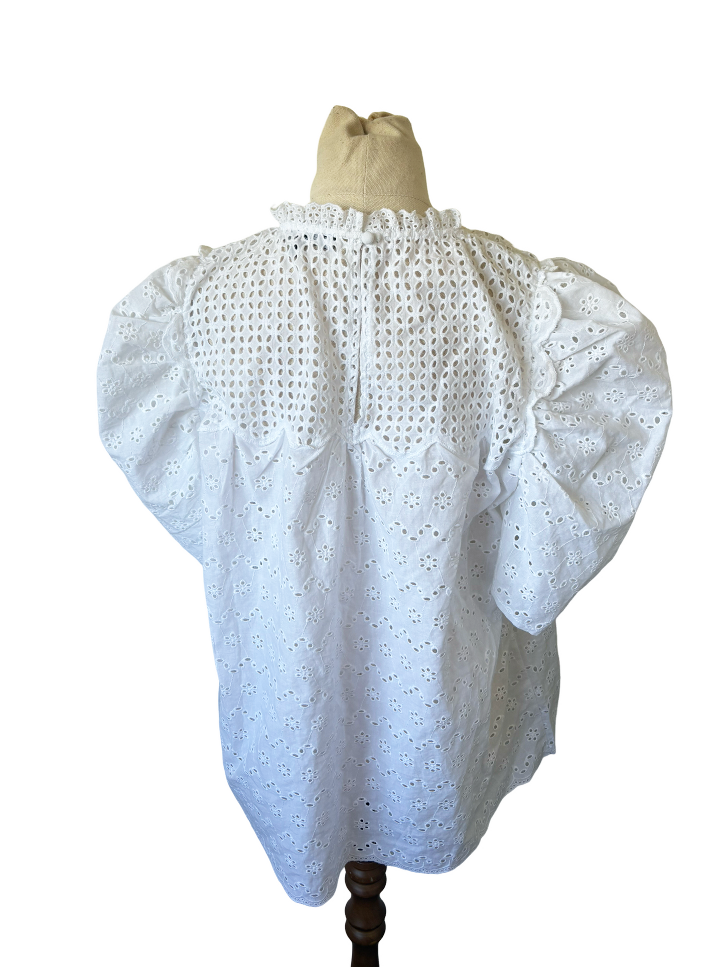 Decjuba short sleeve white blouse | size 14