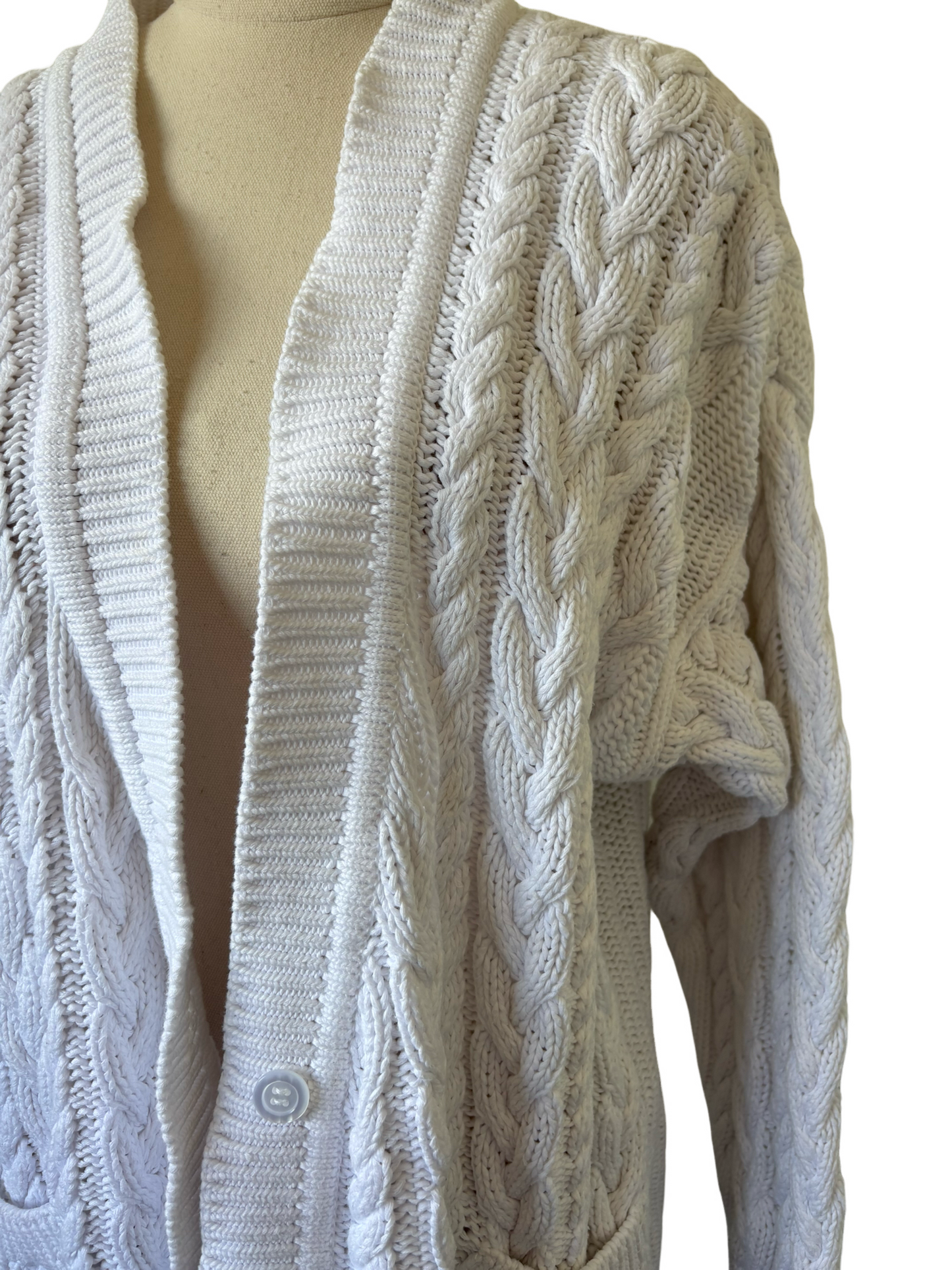 Optimum white cable cardigan | size 8