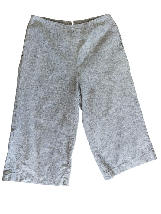 Liam (Ruby) linen + cotton blend 3/4 wide leg pants | size 10