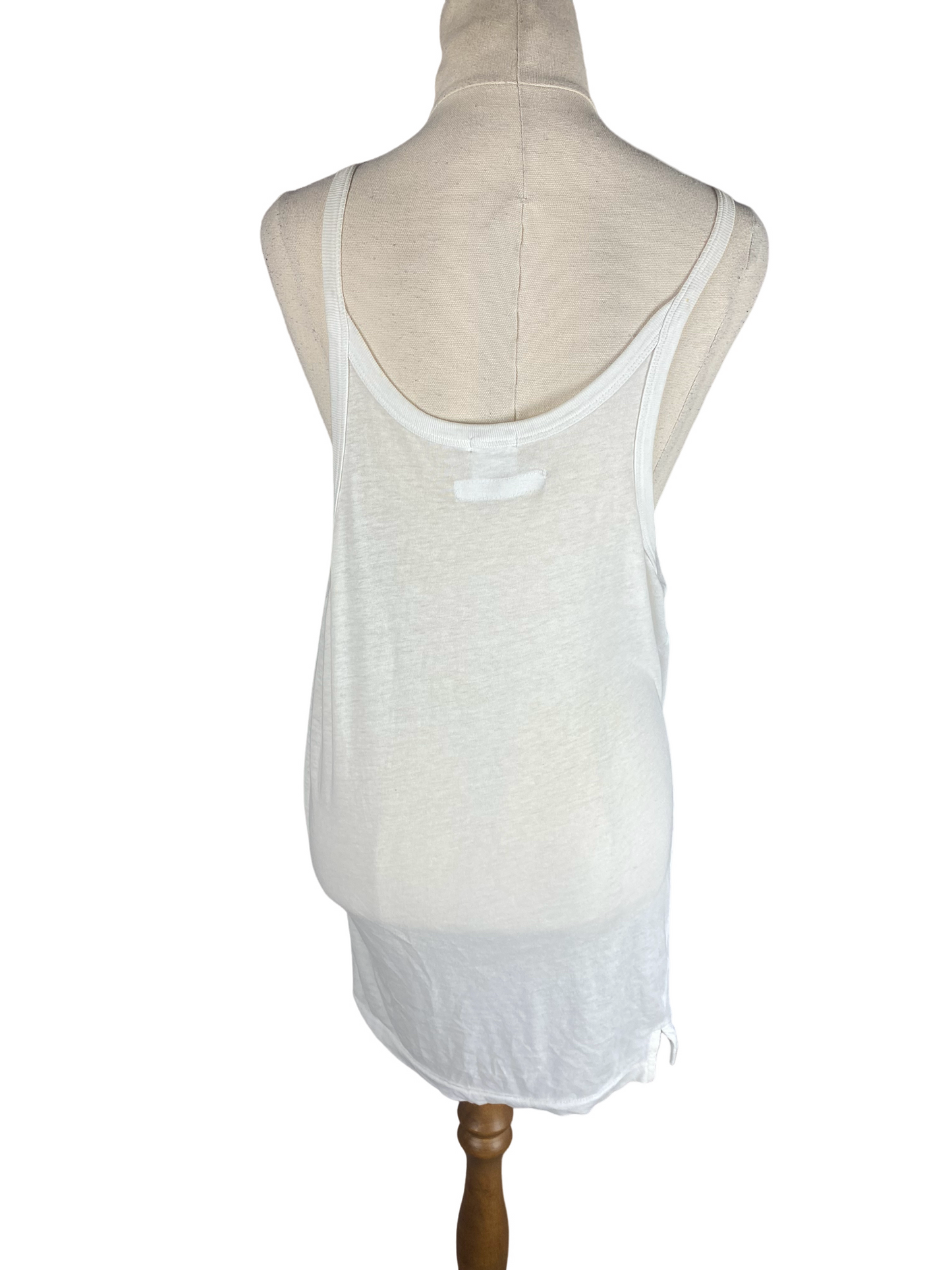 Bassike white cotton singlet | size small