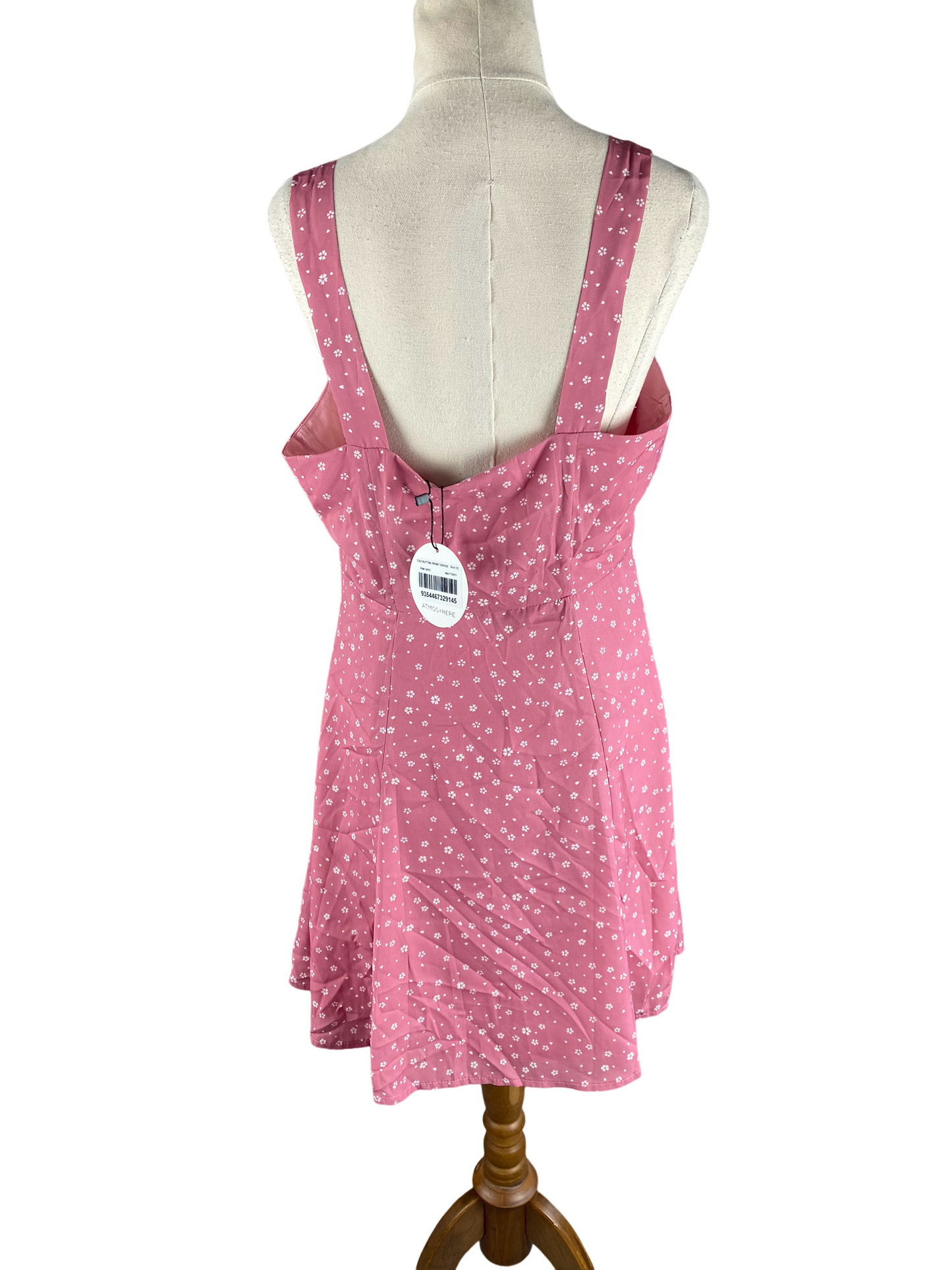 BNWT - Atmos&Here Cas Button Front Dress in Pink Spot | size 12