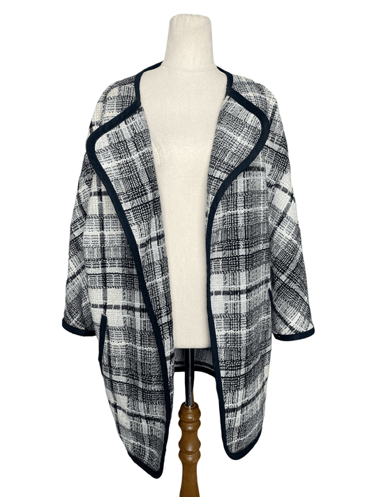 H&M plaid wool-blend cape | size 12-14