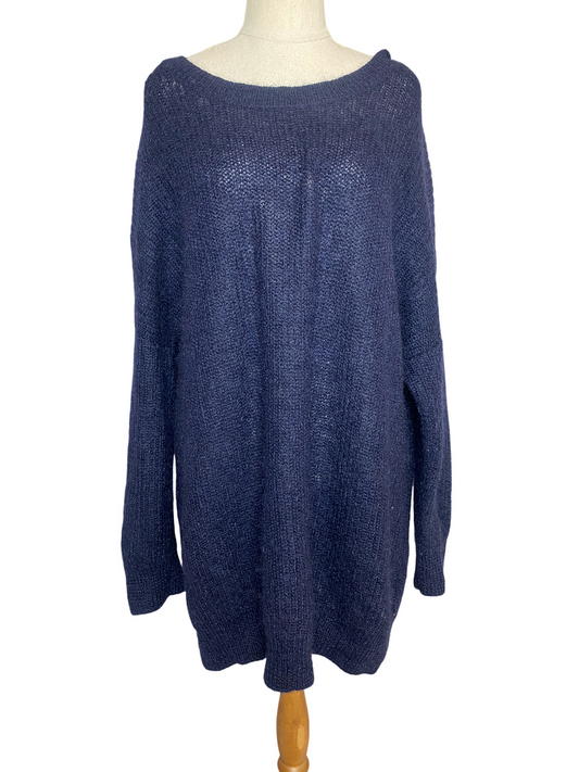 COS navy mohair + wool blend jumper | size 16