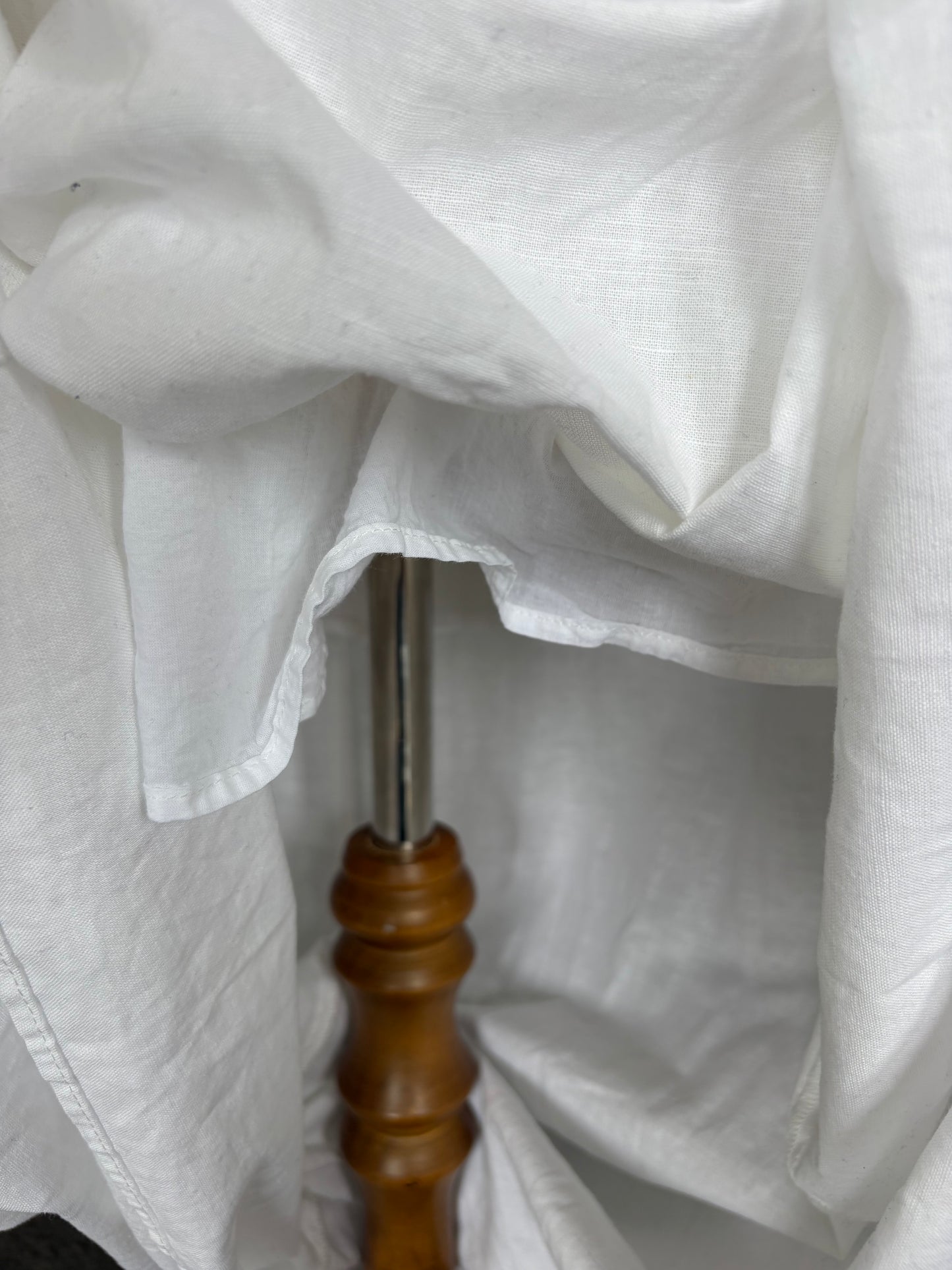 Subtitled cotton + linen sleeveless dress | size 6-8