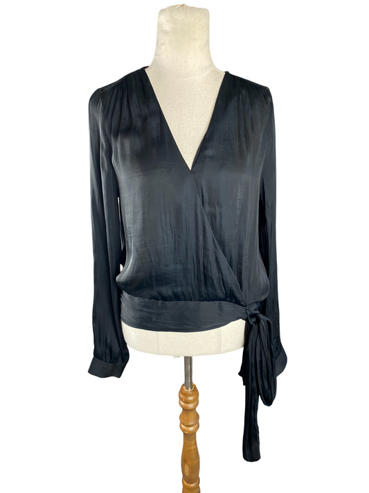 Banana Republic black wrap top | size 8