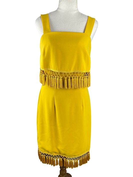 Review yellow tassel dress | size 6