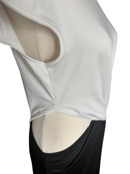 Cut-out black and white midi dress | size 8