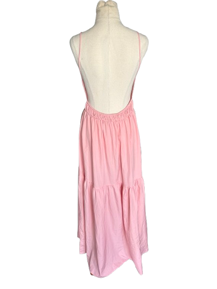 Backless baby pink maxi dress | size 8