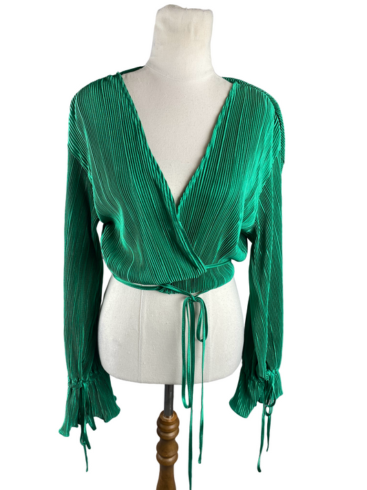 Minx & Moss green wrap top | size 10-12