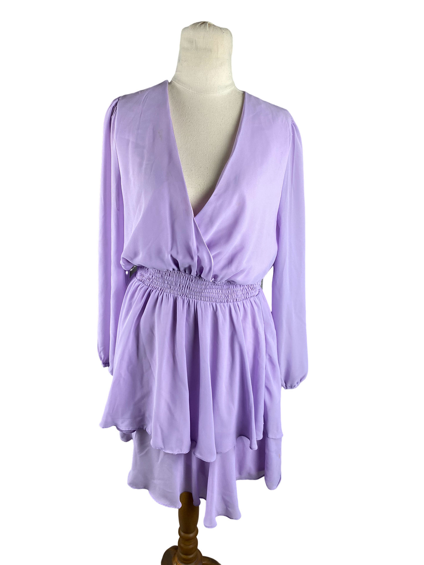 Pagani purple wrap frill dress | size 12