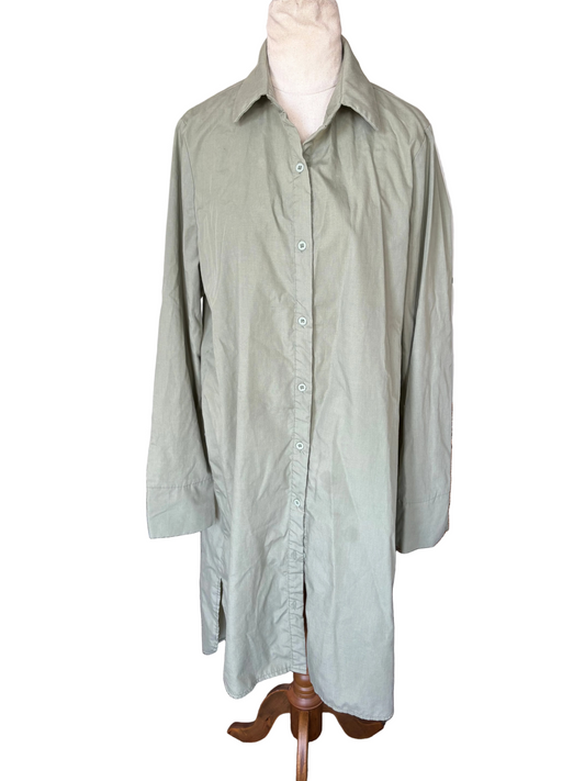 Pretty Little Thing olive shirt dress | size 12