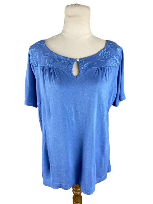 Grace Hill blue short sleeve top | size 18