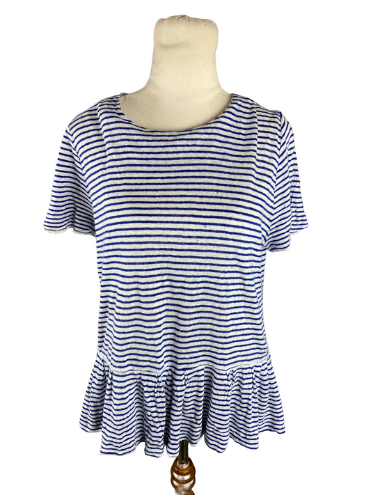 Zara stripe short sleeve top | size large