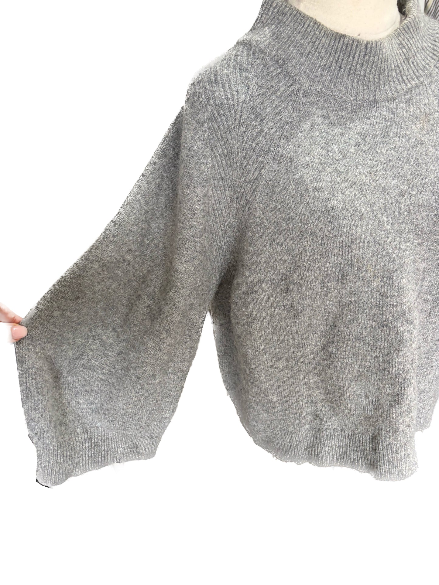 Country Road 3/4 sleeve wool grey jumper | size 10
