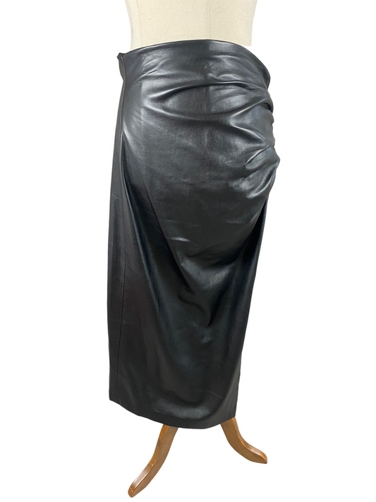Zara leather look midi-skirt | size small 8