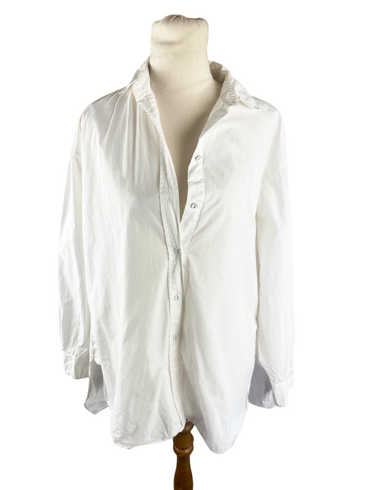 Witchery cotton white button down shirt | size 8