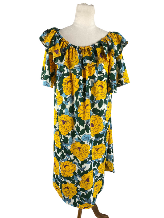 Charlo yellow floral dress | size 12