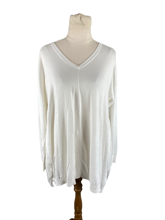 Caroline Sills white long sleeve top | size 12