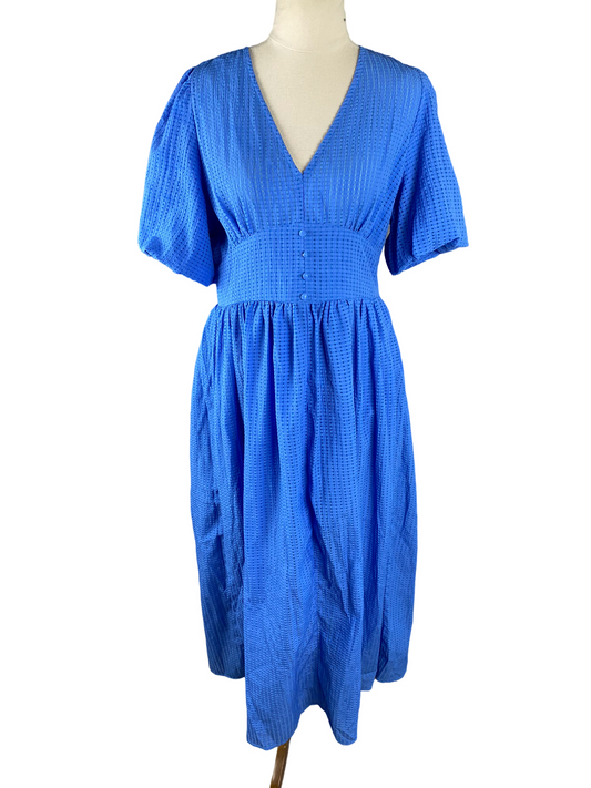 Mirrou blue puff sleeve maxi dress | size 12