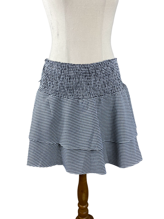 Pia black and white checkered ruffle skirt | size medium