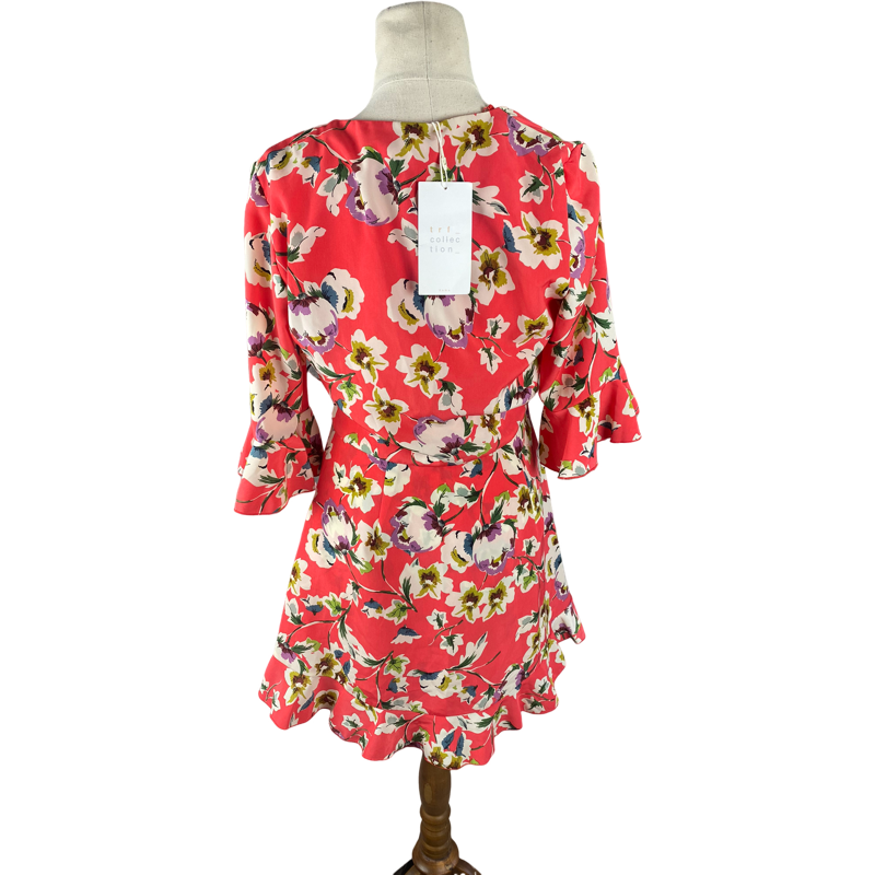 BNWT - Zara red floral wrap dress | size small
