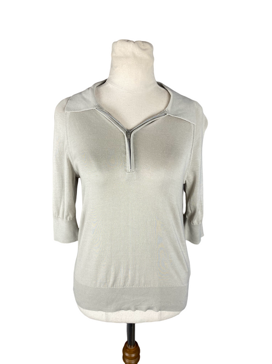 COS silk + cotton blend short sleeve top | size 8