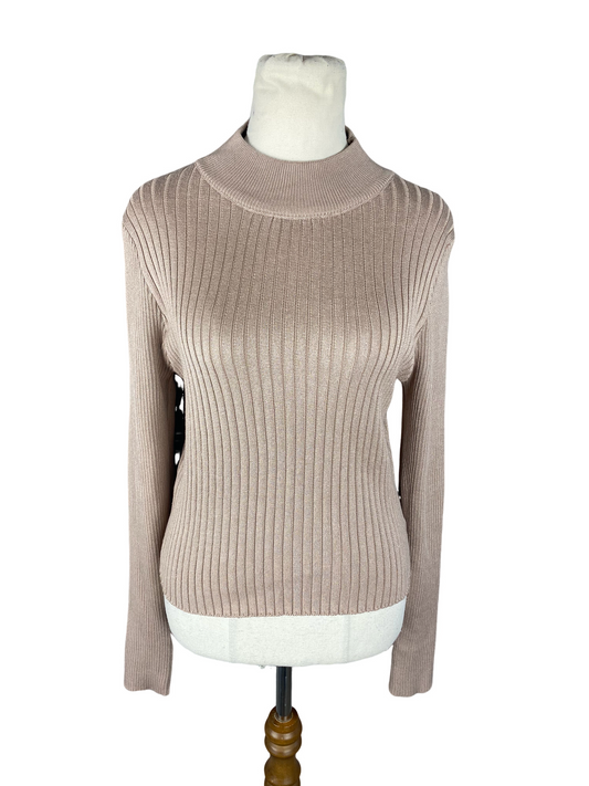 BNWT - Mirrou rib beige long sleeve top | size 10