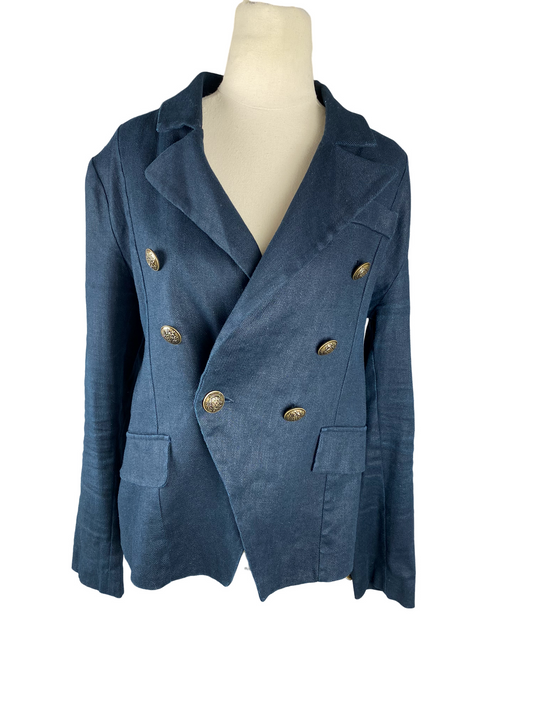 Repertoire linen-blend blazer | size 14
