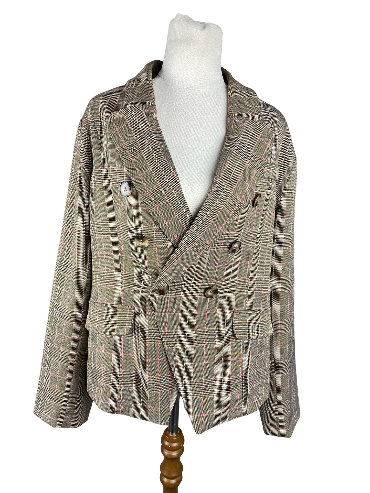 Repertoire plaid-look blazer | size 14
