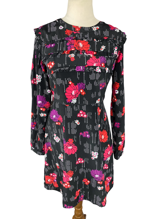 Karen Walker black floral dress | size 6