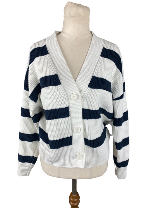 Decjuba black and white stripe cardigan | size 10