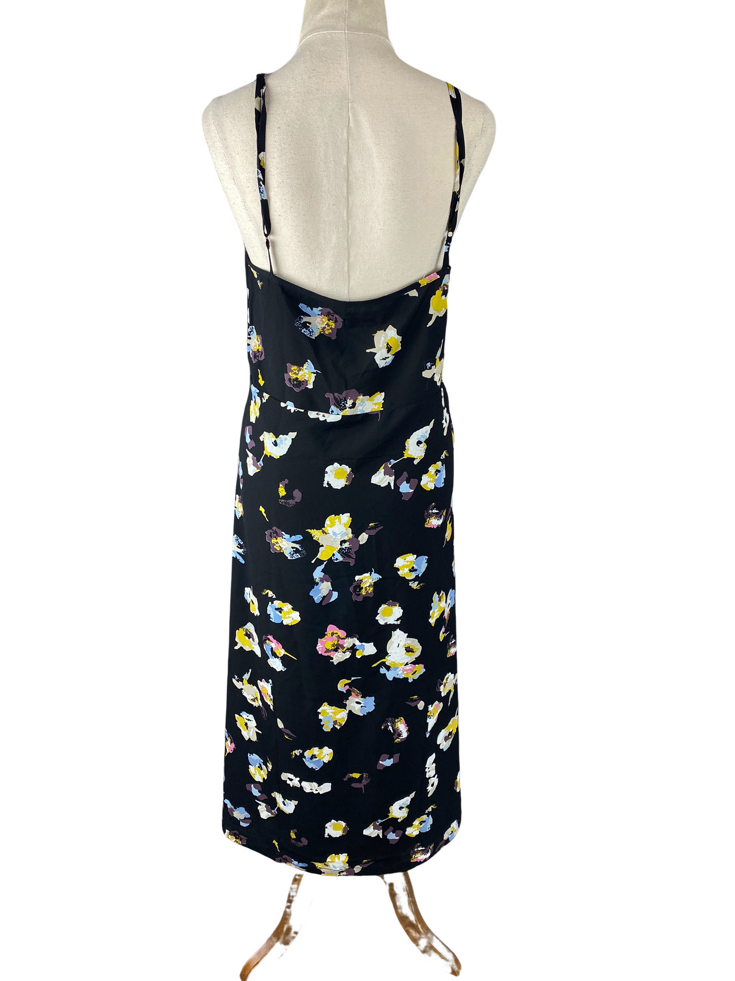 et alia black floral wrap dress | size 8