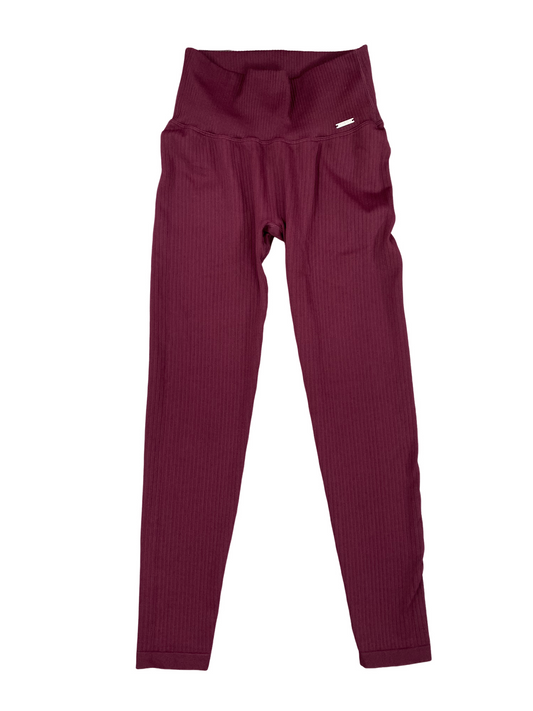 aim'n maroon rib  leggings | size 8