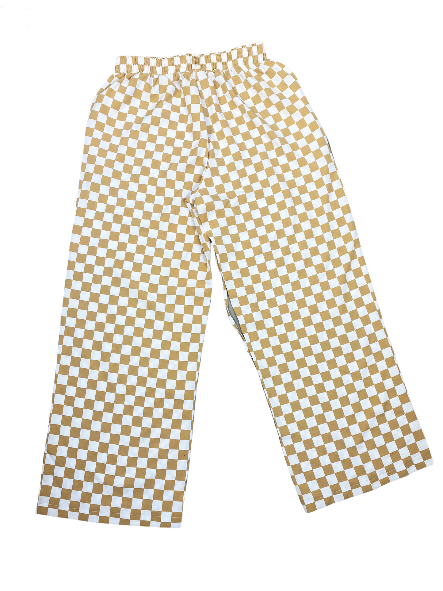 Wide-leg beige checkered pants | size 10