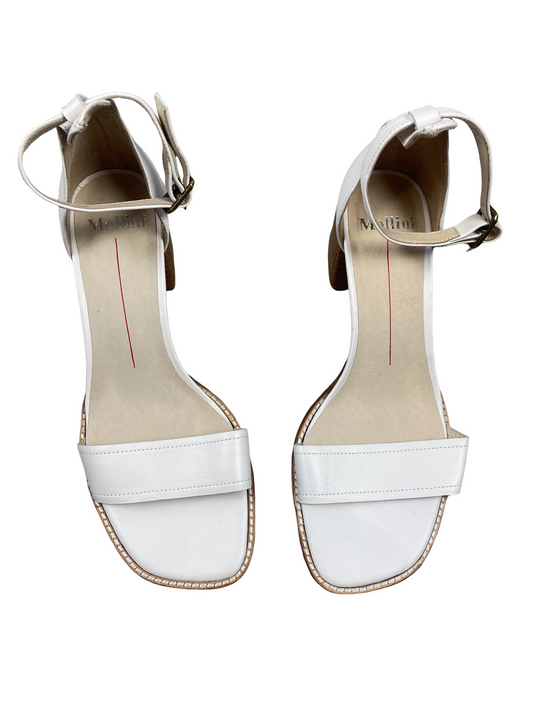MOLLINI Beleev White Leather Sandals | size 8 and EU 39 - RRP $199.90